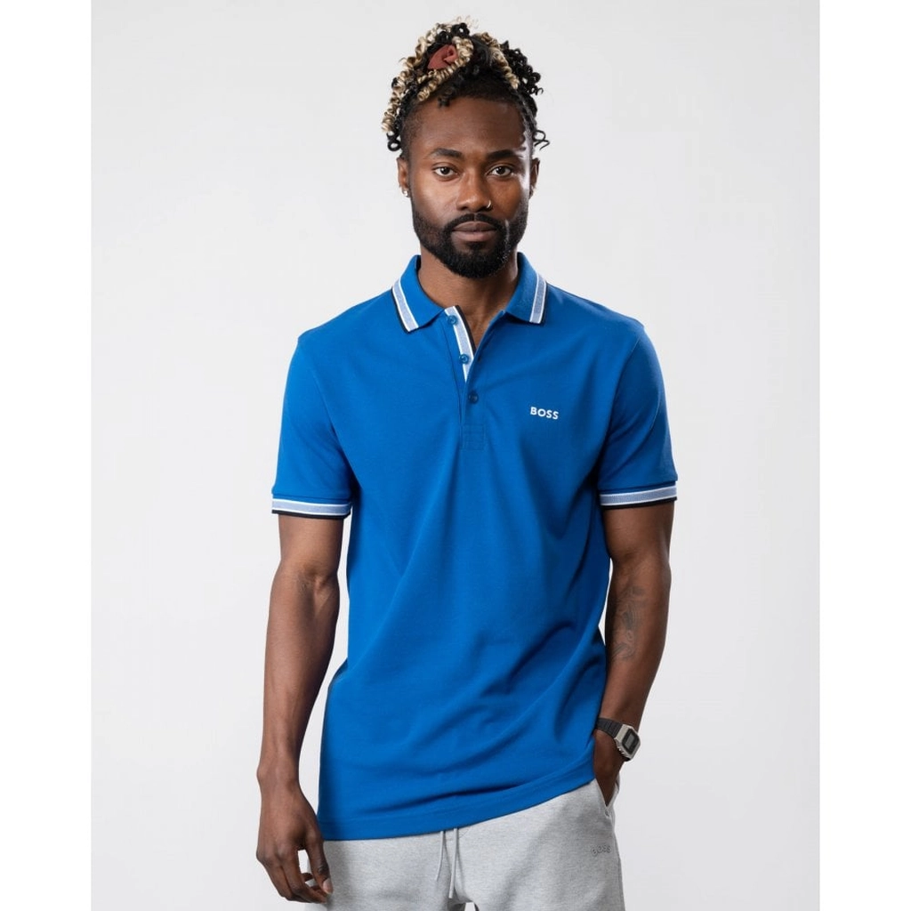 Hugo Boss Mens Green Paddy Curved Polo - Blue,
